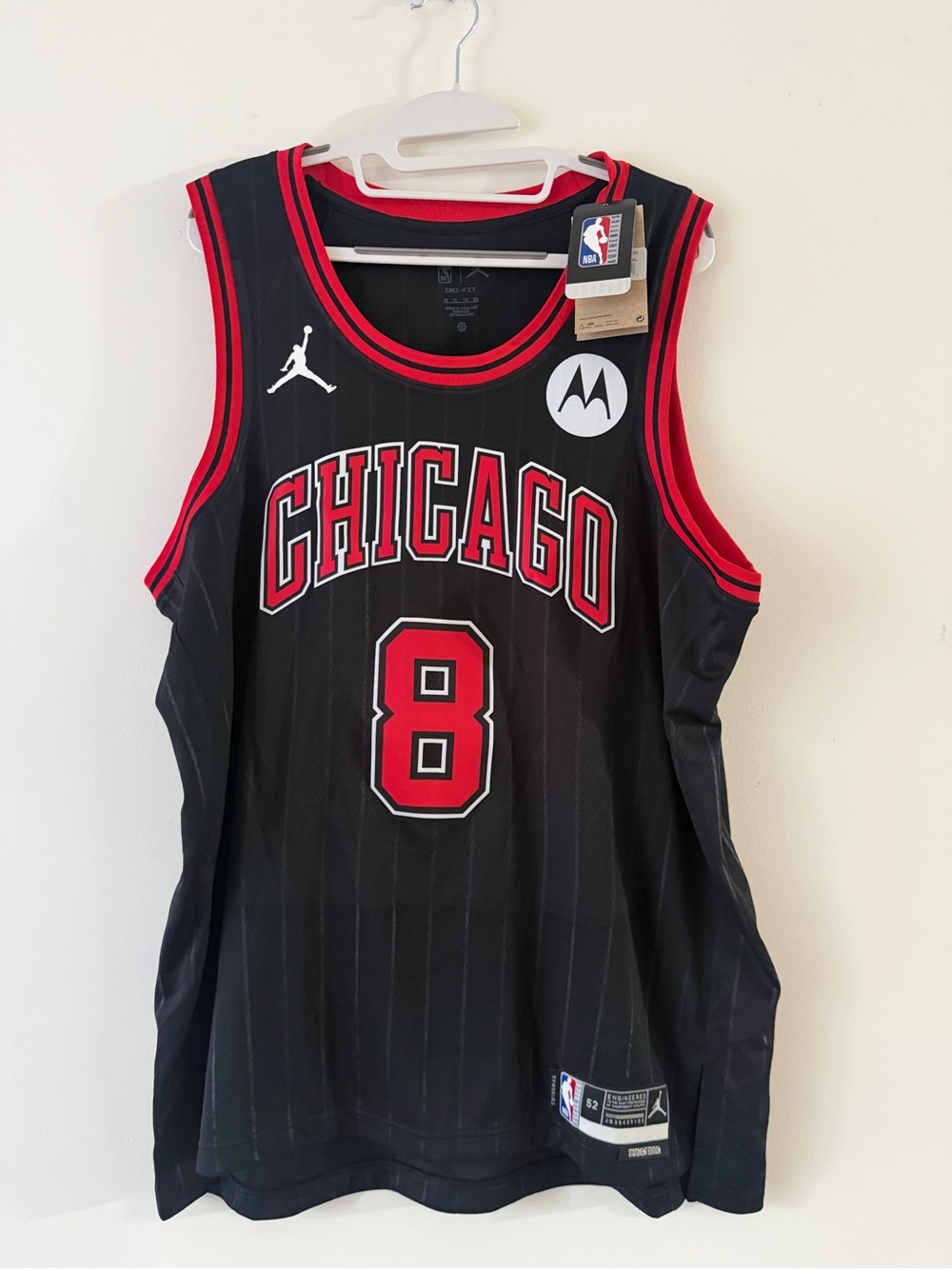 NBA Chicago Bulls Black and Red #8 Jersey (Jordan)